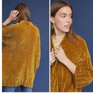 Anthropologie Golden Chenille Cardigan